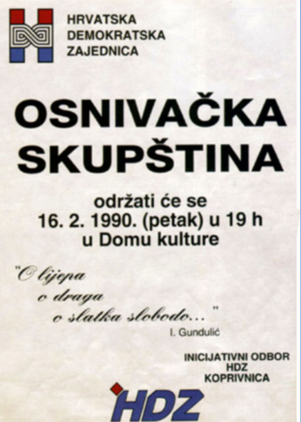 Osnivačka skupština KC 1990